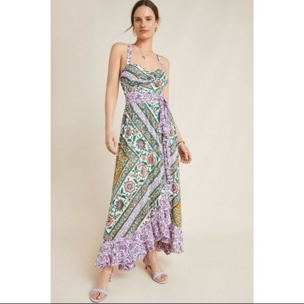 ANTHROPOLOGIE MAEVE hi low mixed print dress
